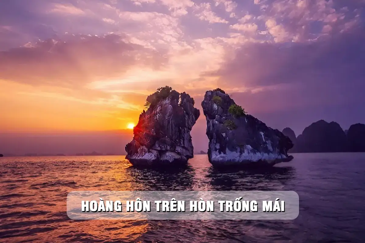 Hoàng hôn trên Hòn Trống Mái